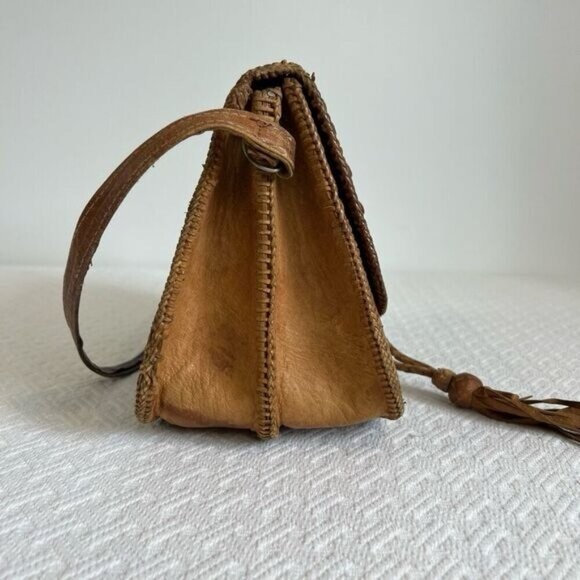 Vintage 80s Hornback Alligator Crocodile Leather Handbag Purse Tassel Western - Picture 3 of 15